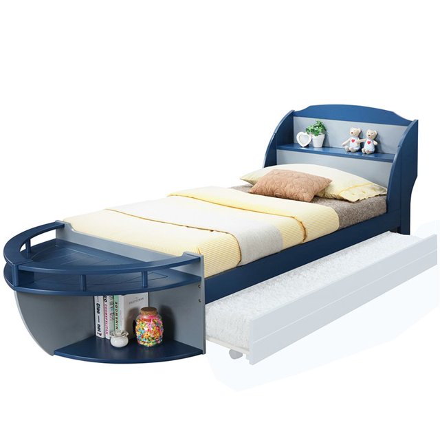 ACME Neptune II Lit Bateau Jumeau en Gris et Bleu Marine