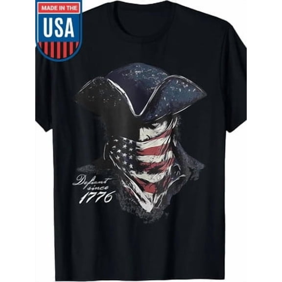 Velto 100% Made in USA, 180g Defiant Since 1776 T-Shirt All Size S-5XL