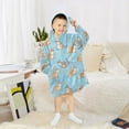 thumbnail image 6 of joogoo Wearable Blanket Hoodie for Cartoon Kangaroo Blue Flannel Sherpa Pocket 3-14 YR S, 6 of 7
