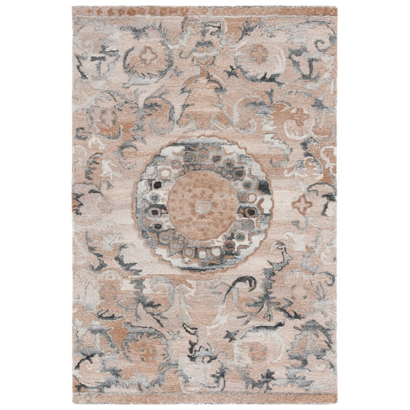 SAFAVIEH Anatolia Ellery Oriental Area Rug, Light Brown/Gray, 4' x 6'