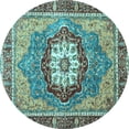 thumbnail image 1 of Ahgly Company Indoor Round Abstract Light Blue Modern Area Rugs, 5' Round, 1 of 4