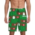 thumbnail image 1 of Balery Cute Santa Pantalones cortos de pijama de punto de algodón para hombre con cinturilla y bolsillos-Small, 1 of 6
