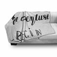thumbnail image 3 of Adventure Soft Flannel Fleece Blanket, Hand Written Style Different Typography Inspirational Words of Wisdom Doodle Art, Cozy Plush for Indoor and Outdoor Use, 50" x 70", Black White, by Ambesonne, 3 of 6