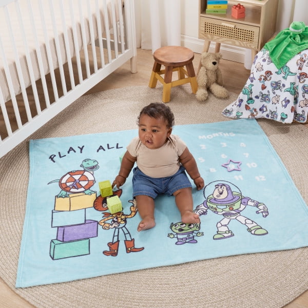 NoJo Disney Toy Story Play All Day Milestone Baby Blanket