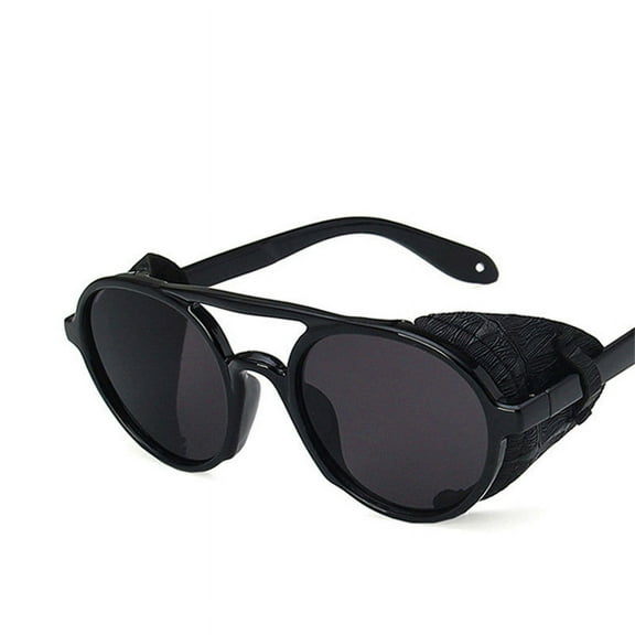 Windproof Steampunk Sunglasses with Large Frame, PC Frame, and AC Lenses for Enhanced Durability and Style