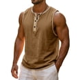thumbnail image 5 of Sokhug Men's Henley Sleeveless Tank Top Color Block Summer Gym Workout Shirt Muscle Tee for Bodybuilding Fitness Training, 5 of 8