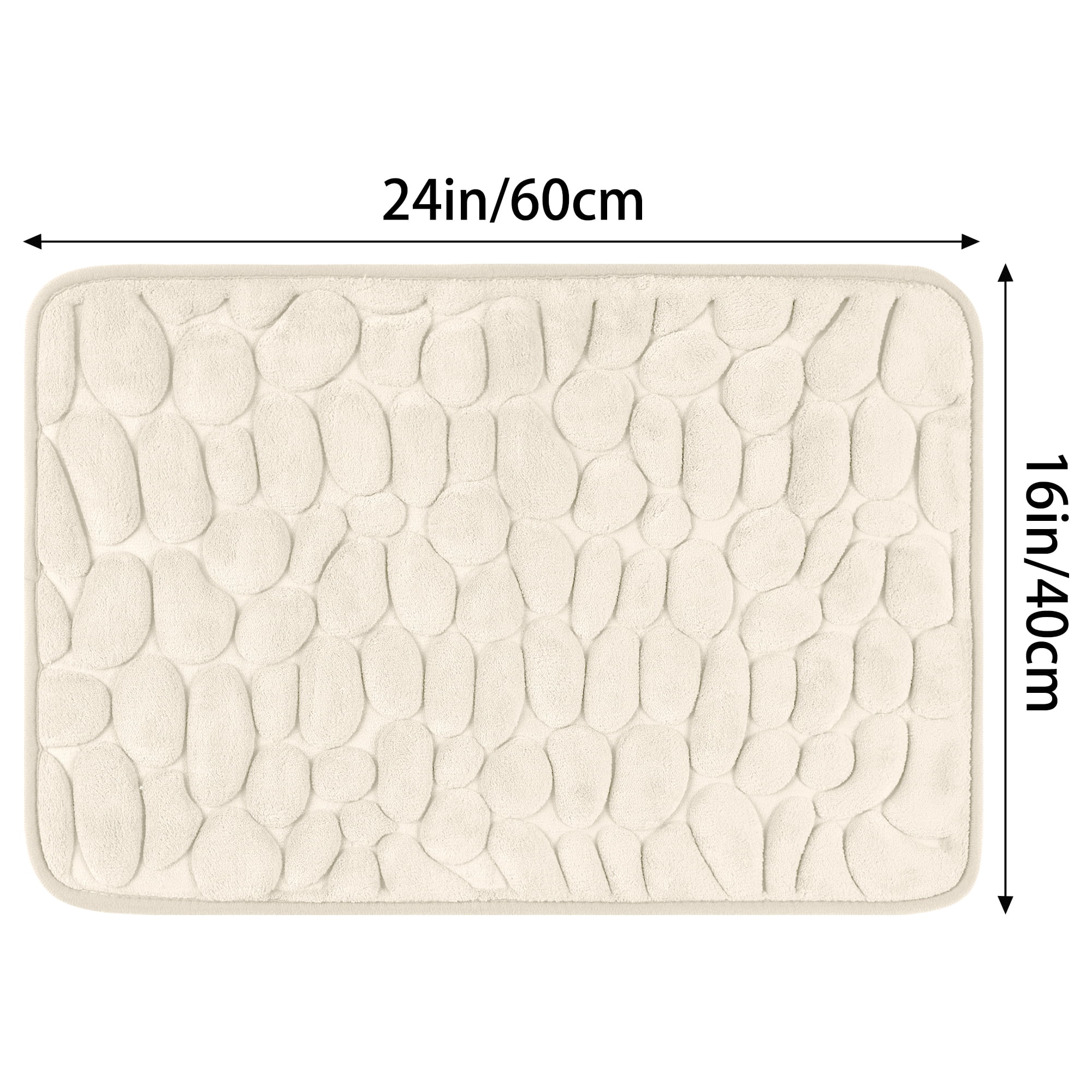 Unique Bargains 2 Pcs Bath Mat Quick Dry Bath Mats Khaki/Grey 16" x 24"