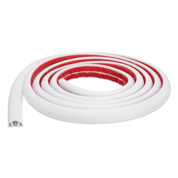 Uxcell 8ft Cord Cover Floor W0.3"xH0.3" Hide Extension Cable Wire Covers White