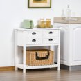 thumbnail image 4 of HOMCOM Table Console Buffet avec 4 Tiroirs et Étagère à Lattes pour Cuisine, Entrée, Blanc, 4 of 10