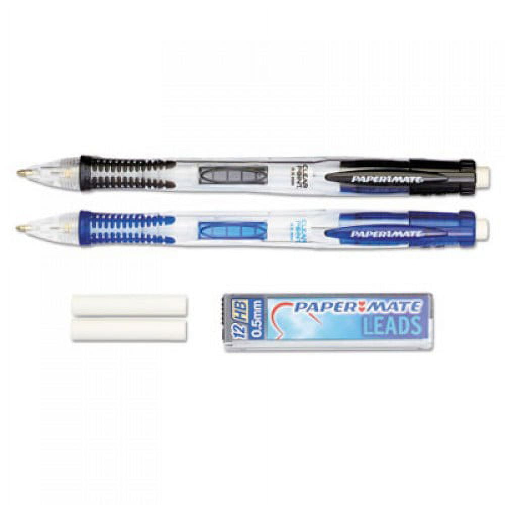 Paper Mate Clear Point Mechanical Pencil, 0.5 mm, HB (#2.5), Black Lead, Randomly Assorted Barrel Colors, 2/Pack