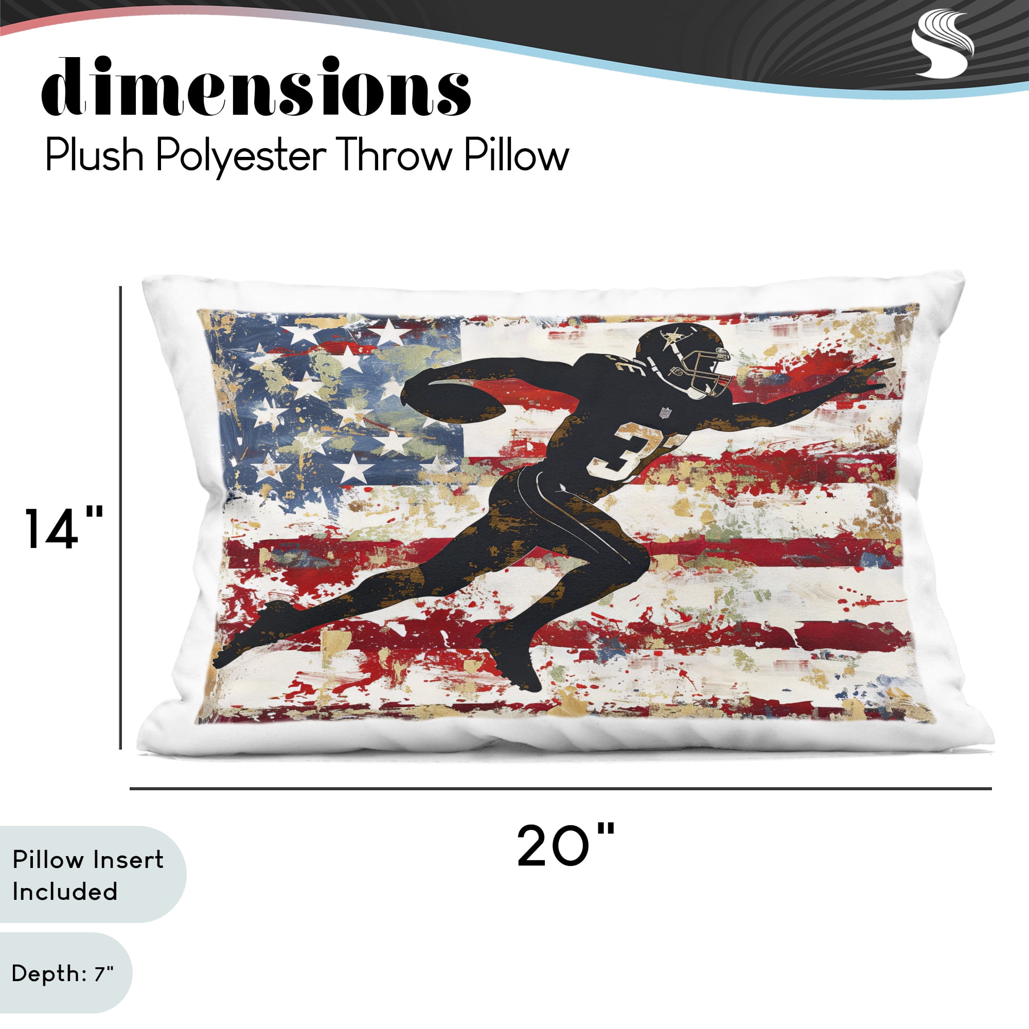 Stupell Industries Gridiron Glory Player Decorative Printed Throw Pillow, design by Ray Powers