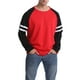 thumbnail image 1 of Camisa Para Hombres RagláN Manga Larga Patchwork Cuello Redondo Estilo Suelto SuéTer XBTCLXEBCO Negro Rojo;XXL, 1 of 5