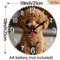 thumbnail image 3 of 2D Flat 1pc 10Inch 25cm Wooden Round Wall Clock with Cute Poodle Design - Silent, Battery Operated - Ideal for Bedroom, Living Room, Study, Garage, for Man Cave Decor, Clock Wall Decor, 3 of 7