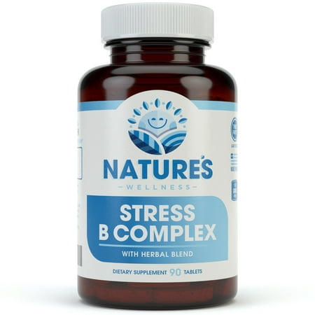 Vitamin B Complex Stress Relief | All Natural Anxiety Relief, Mood Enhancer and Stress Support Supplement | Stress B Complex with Herbal Extract Blend Plus Vitamin C, PABA, and