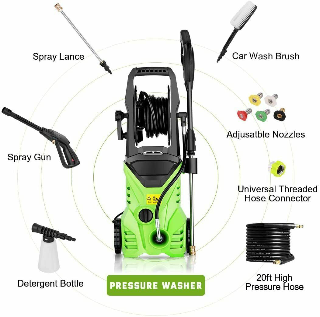 3000PSI Electric Pressure Washer Cleaner 1.8GPM High Power Sprayer Machine Tool 