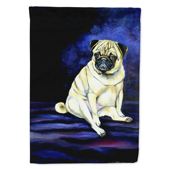 Carolines Treasures 7026-FLAG-PARENT Pug Penny for your thoughts Flag  multicolor