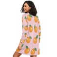 thumbnail image 2 of FORMRS Womens Long Sleeve Nightgowns Crew Neck Sleep Shirt Soft Pajamas Sizes S-3XL, Cute Oranges, 2 of 8