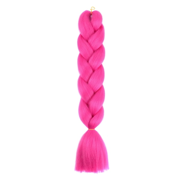 XmhyTop-A Extensiones de cabello trenzado ombré de 60 cm, 3 piezas de cabello trenzado sintético de color sólido para peinados diarios y de fiesta, rosa y rojo
