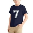 thumbnail image 2 of Navy Boy Girl Kids Girl Boy Short Sleeve Tshirts Print Tee Tops for Kid Crew Neck Spandex Casual Summer Fall Shirts 2025 Clothes Fashion 8 Years, 2 of 6