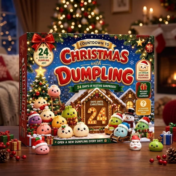 2026 Christmas Dumpling Squishy Advent Calendar,24‑Day Slow‑Rising Sensory Toys,siliconeStress Relief Countdown Box,Stocking Stuffers & Holiday Party Favors