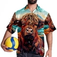 thumbnail image 4 of Yak Men's Short Sleeve Beach Shirts, Casual Printed Poplin Button Down, Unisex Summer Hawaiian Shirt, 4 of 6