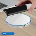 thumbnail image 3 of Wireless Charger White Fast Ultra Slim 10W Wireless Charging Station Qi-Certified，Universal Wireless Charging Station Pad Compatible for Smart Phones and Other QI Devices(No AC Adapter), 3 of 8