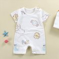thumbnail image 2 of KPOPLK Baby Girl Clothes Infant Newborn Girl Outfits Summer Clothes Romper Short Sleeve Crewneck One -Piece Size 18-24 Months,White, 2 of 6