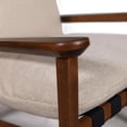 thumbnail image 5 of Grain Wood Furniture Solid Wood Mid Century Rocking Chair with Beige Cushions, 5 of 6