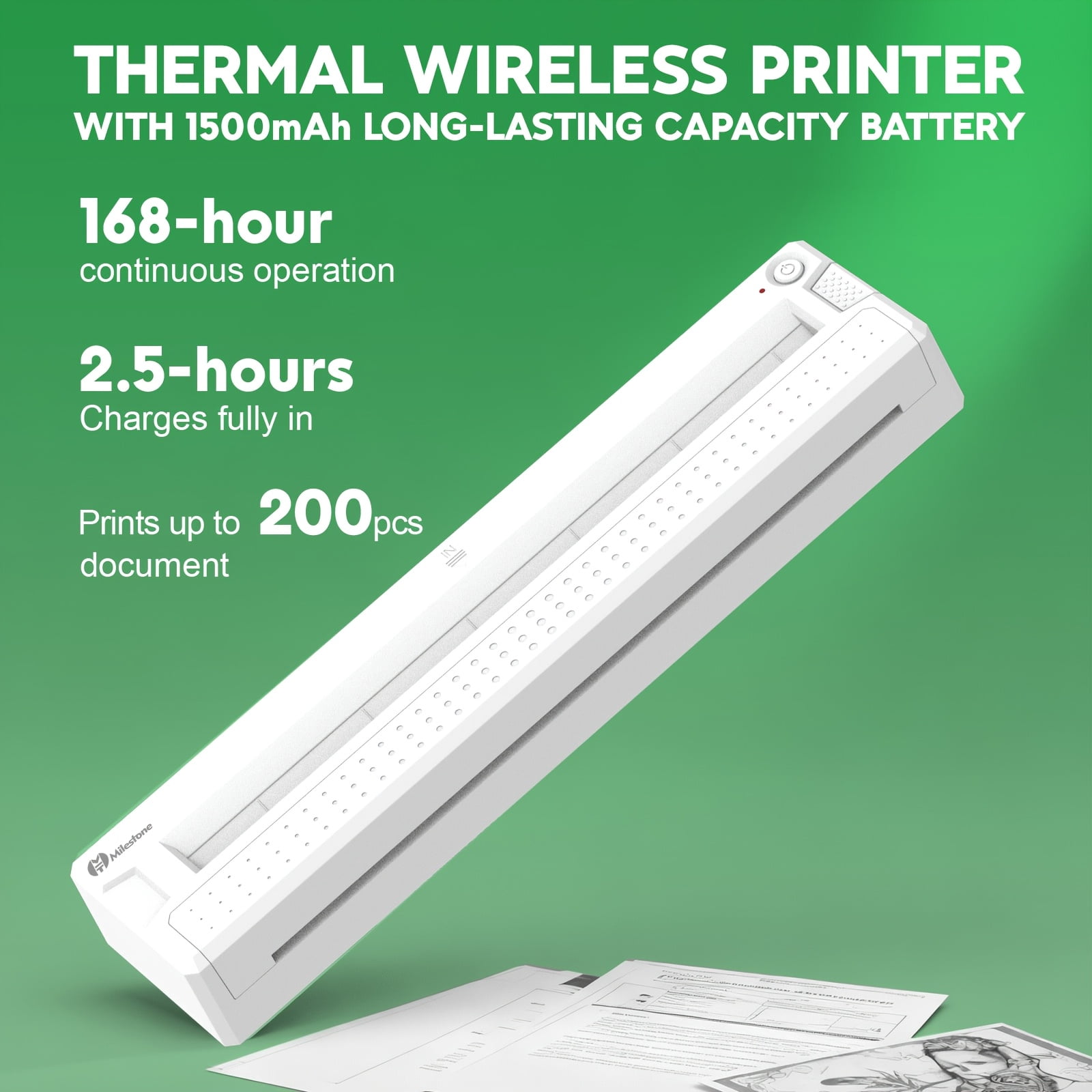 Wireless Portable Thermal Printer - 2-In-1 Tattoo Transfer Printer And Document Copier - Inkless Phone/Laptop Printer, Supports A4/8.5" X 11" US Letter, Compact for Travel And Home