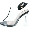 thumbnail image 2 of TOP Moda Fenton 1 Womens Clear Chunky Heel Peep Toe Lucite Sandals, 2 of 7