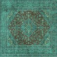 thumbnail image 1 of Ahgly Company Indoor Square Persian Turquoise Blue Traditional Area Rugs, 7' Square, 1 of 4