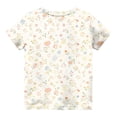 thumbnail image 4 of YunPes Girls Short Sleeve Shirts Floral Graphic Printing T Shirts Teens Kids Crewneck Tee Summer Trendy Preppy Cute Tops Clothes, 4 of 5