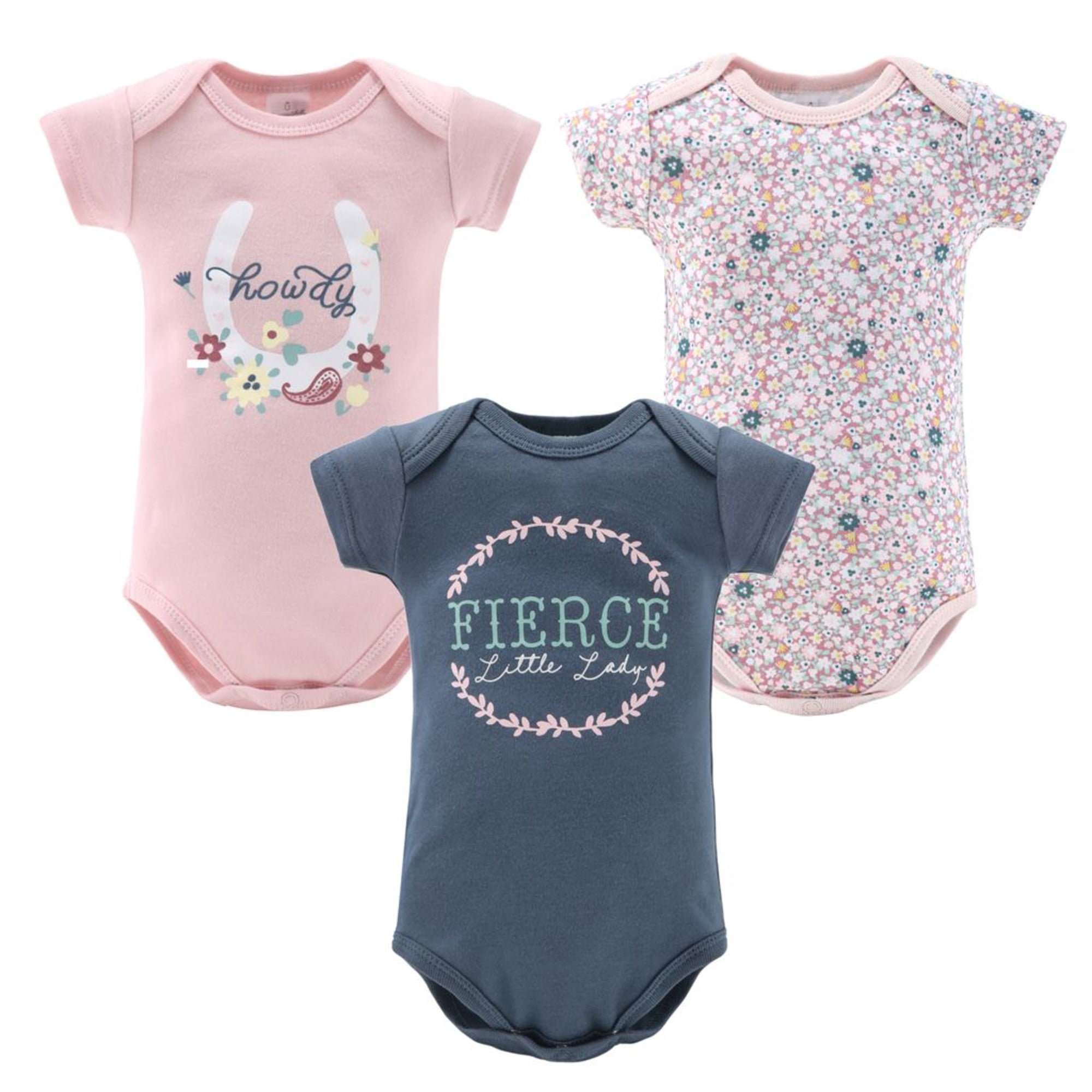 The Peanutshell Newborn Layette Gift Set for Baby Girls, Blue Pink Prairie Floral, 16 Essential Pieces, 0-3 Months