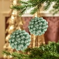 thumbnail image 5 of Mint Green Christmas Ball Ornaments Shatterproof Glitter Plastic Decor with Floral Texture 3.15" Hanging Balls Glitter Sequin Balls for Xmas Tree, Holiday Wreath, Home Decor, 5 of 6