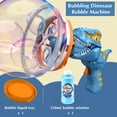 thumbnail image 2 of Blue Dinosaur Bubble Blower And Fan, 2 In 1 Toy Machine, 250Ml Solution Outdoor Kids Activity, High Output, 2 of 5