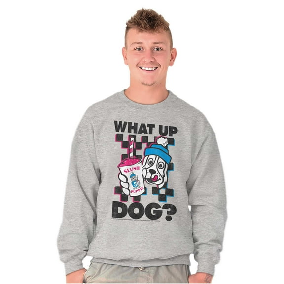 What Up Dog Vintage Slush Puppie Skater Sweatshirt for Men or Women Brisco Brands S