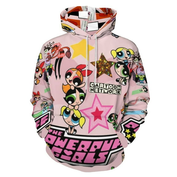 The Powerpuff Girls Unisex Sweatshirts Loose Pullover Sweater Hooded Hoodie 3D Printing Jacket Winter Fall Clothes S