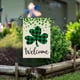 thumbnail image 4 of Bandera de jardín del Día de San Patricio | Decoración de lino para patio | Bandera festiva para exteriores verde, blanca y naranja | Tela impermeable y resistente al sol | Tamaño mediano de 30 x 2, 4 of 5