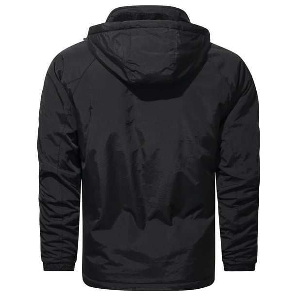 pstuiky Men Outerwear Men s And Winter Plus Velvet Solid Color Zipper Pocket Warm Jackets Men Jacket Clearance Sale