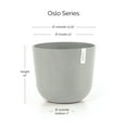 thumbnail image 2 of Ecopots Oslo 14” x 14” x 12” Round White Grey Recycled Plastic Planter with Drainage Hole, 2 of 4