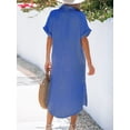 thumbnail image 3 of CUPSHE Women's Dress Short Bell Sleeve Button Down Casual Shirt Dresses, 3 of 8