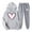 Gray, variant on Feancey Women's Hooded Sweat Suits Valentines Day Heart Print Y2K Hoodies and Jogger Pants Teen Girl Casual Tracksuit 2 Piece Outfits with Pockets Beige L