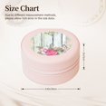 thumbnail image 2 of Yiaed Vintage Wood with Floral Print Travel Jewelry Case Bridesmaid Gift Boxes Jewelry Travel Organizer Small Round Jewelry Box Mini Storage-Pink, 2 of 7