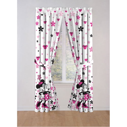 Disney Junior Minnie Mouse 63" Window Panels Set 2 Curtains Pink Being Me for sale online 
