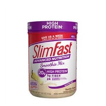 SlimFast Advanced Nutrition Vanilla Cream Meal Replacement Smoothie Mix, 12 Servings (Pack of 8) - image 2 of 2