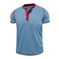 thumbnail image 5 of Men's Retro Henley Shirts Short Sleeve T Shirt for Man with Pocket Relaxed Summer Casual Classic Half Button Shirt, 5 of 8