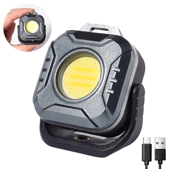 Facvoer Mini Magnetic Work Light, 500 Lumens Rechargeable LED Work Lights, Portable Magnetic Flashlight Inspection Light for Car Repair, Camping, Emergency & Job Site Lighting