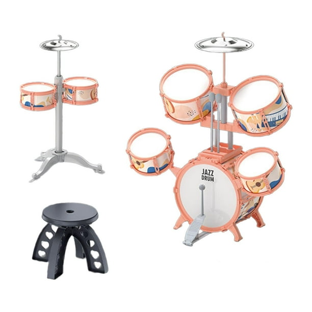Kit de juguete de tambor de jazz para niños, instrumentos musicales de percusión, juguete musical educativo para Estilo D
