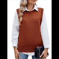 thumbnail image 1 of Suéteres de Punto para Mujer, Cuello Redondo, Lazo, Color Liso, Botones y Abertura Lateral, 2025 Color Caramelo L, 1 of 10