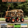 thumbnail image 7 of GARVEE Heavy Duty Steel Garden Cart,500lbs Capacity Pullable Garden Wagon with 10" All-Terrain Wheels,for Gardening Soil, Tools, and Plant Transport,Black&Yellow, 7 of 7